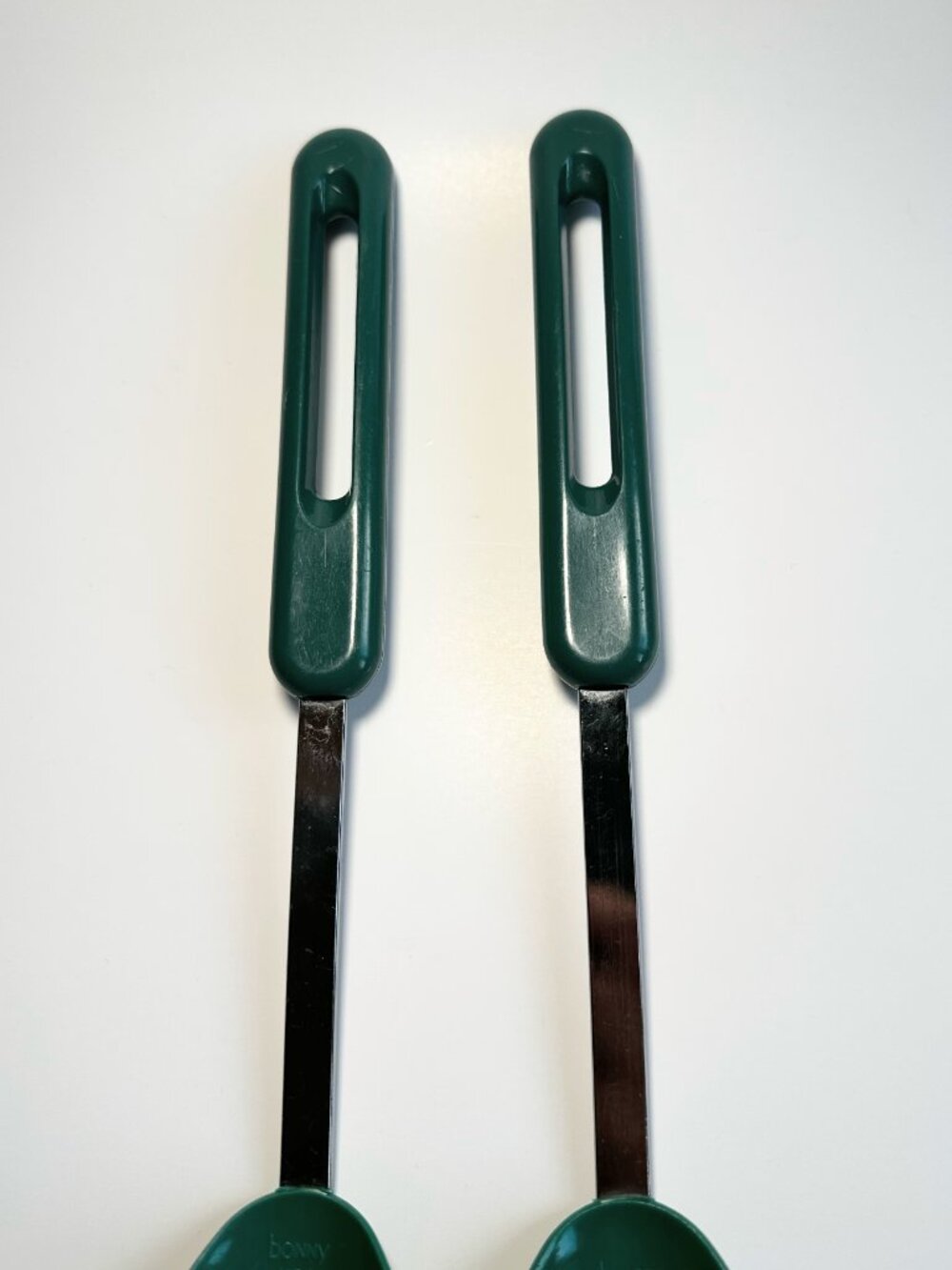 Bonny Vintage Solid Serving 2pk Spoons Nylon Green Plastic Handle USA Utensils - Picture 8 of 9